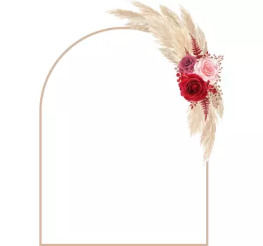 Sticker miroir cadre floral décoratif - TenStickers