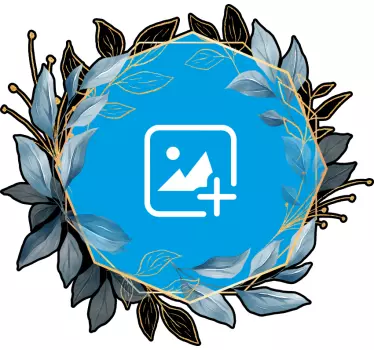 Sticker tableau blanc cadre floral personnalisé - TenStickers