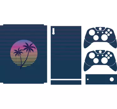 Sticker xbox paysage tropical crépusculaire - TenStickers