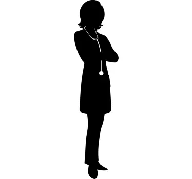 Sticker medecin femme silhouette - TenStickers