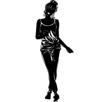 Sticker mural modèle danse - TenStickers