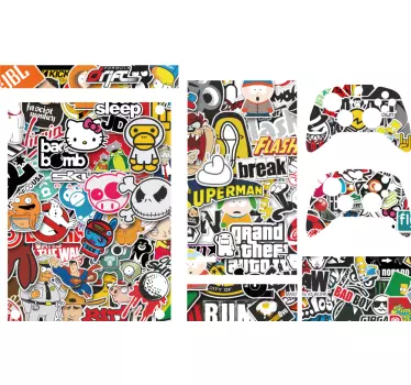 Sticker xbox collage de personnages vibrants - TenStickers
