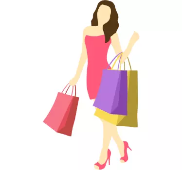 Sticker virée shopping couleur - TenStickers