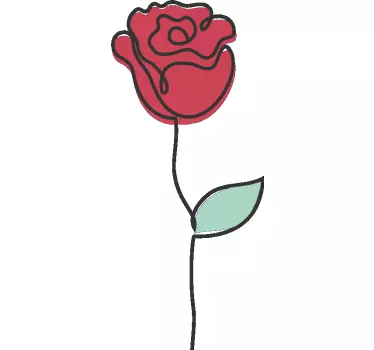 Sticker vitrine fleur de rose stylisée - TenStickers