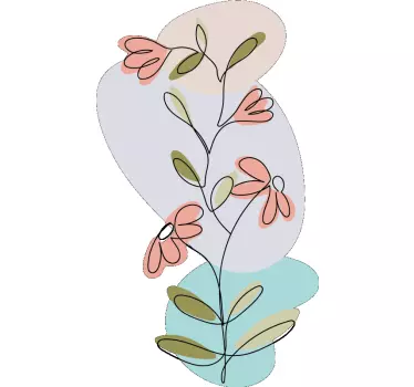 Sticker vitrine formes abstraites florales - TenStickers