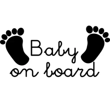 Autocollant bebe a bord signe d'empreintes de bébé - TenStickers