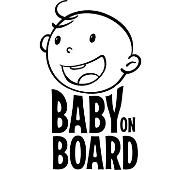 Autocollant bébé à bord visage de bébé joyeux - TenStickers