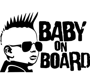 Autocollant bebe a bord portrait de bébé cool - TenStickers
