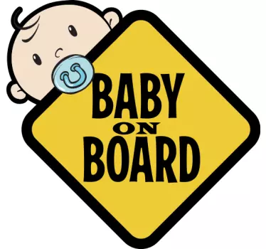 Autocollant bébé à bord panneau jaune - TenStickers