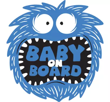 Autocollant bébé à bord personnage bleu flou - TenStickers