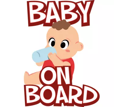Autocollant bebe a bord adorable bébé qui sirote - TenStickers