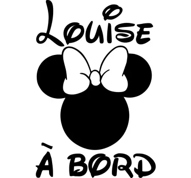 Autocollant bébé à bord oreilles souris fille - TenStickers