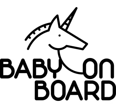 Autocollant bébé à bord licorne - TenStickers