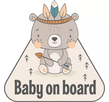 Autocollant bébé à bord ours - TenStickers