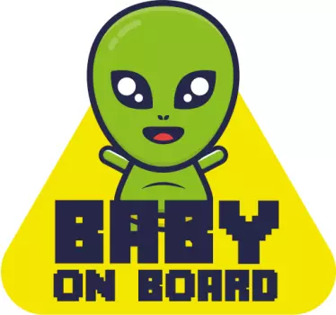 Autocollant bébé à bord personnage alien mignon - TenStickers