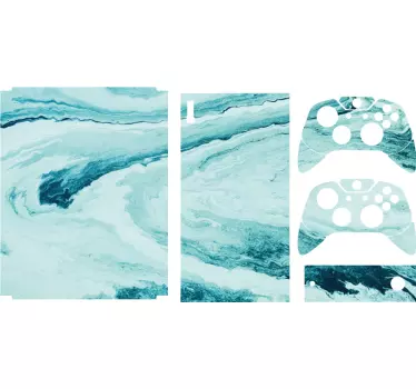 Sticker xbox motif marbre aqua - TenStickers