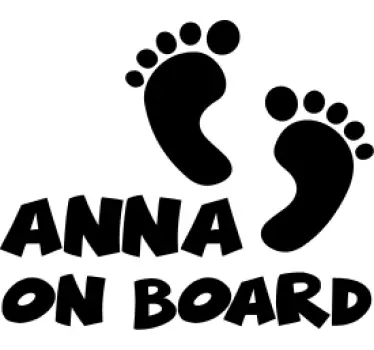 Autocollant voiture bébé à bord empreintes de pieds - TenStickers