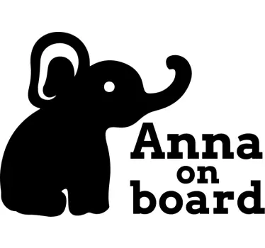Autocollant Bébé à Bord éléphant mignon - TenStickers