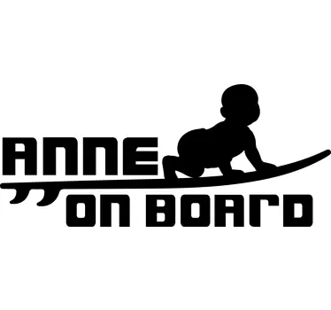 Autocollant bébé à bord silhouette de surf - TenStickers