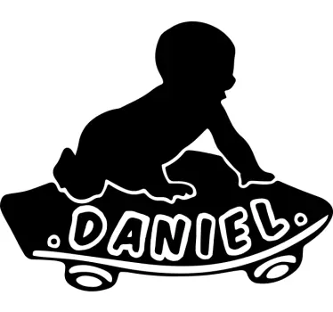 Autocollant bébé à bord figure bébé qui rampe - TenStickers