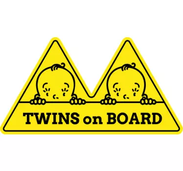 Autocollant bébé à bord attention présence jumeaux - TenStickers