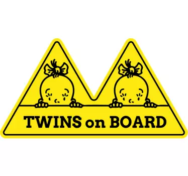 Autocollant bébé à bord jumeaux attention - TenStickers