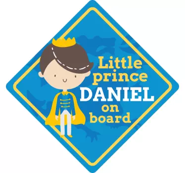 Autocollant bébé à bord personnalisation petit prince - TenStickers