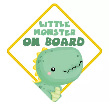 Autocollant bébé à bord dinosaure mignon - TenStickers