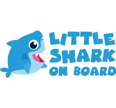 Autocollant bébé à bord design requin joyeux - TenStickers