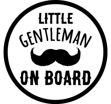 Autocollant bébé à bord symbole gentleman - TenStickers