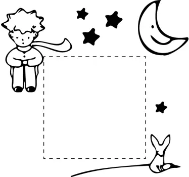 Sticker interrupteur enfant assis avec la lune - TenStickers