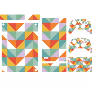 Sticker Xbox motifs triangulaires colorés - TenStickers