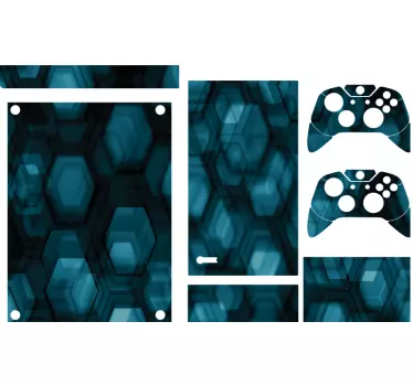 Sticker Xbox motif hexagonal - TenStickers