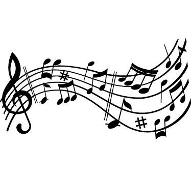 Sticker musique vague de notes musicales - TenStickers