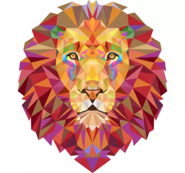 Sticker mural animal sauvage lion coloré - TenStickers