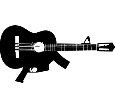 Sticker guitare mitraillette - TenStickers