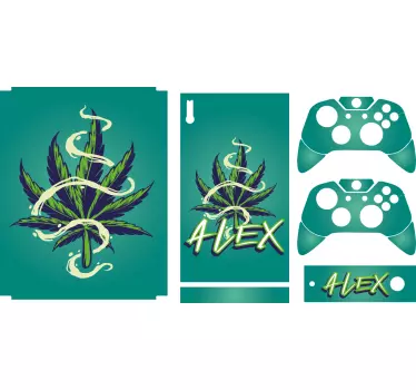 Sticker Xbox conception de marijuana personnalisée - TenStickers