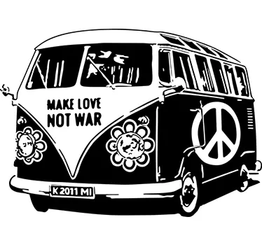 Sticker vintage van hippie - TenStickers
