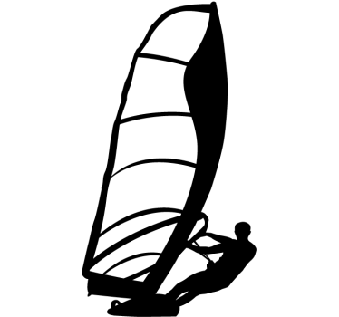 Sticker silhouette wind surf planche voile - TenStickers