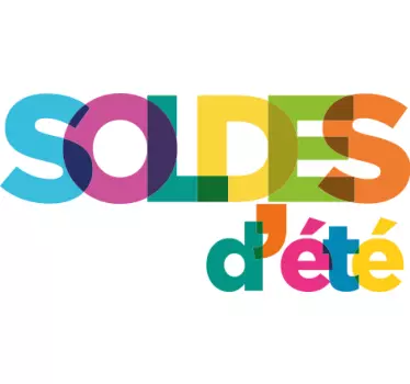 Sticker vitrine soldes d'été coloré - TenStickers