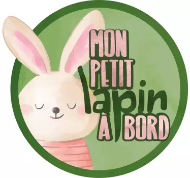 Autocollant bébé à bord mon petit lapin - TenStickers