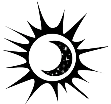 Sticker décoratif la lune dans le soleil - TenStickers
