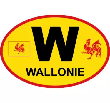 Autocollant Voiture Coq wallon - TenStickers