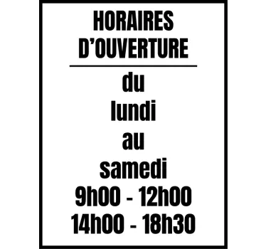 Sticker vitrine personnalisé horaires d'ouverture - TenStickers