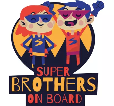 Autocollant Bébé à Bord Super frère et sœur - TenStickers