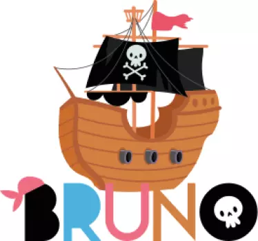 Sticker de porte pirate prénom personnalisé - TenStickers