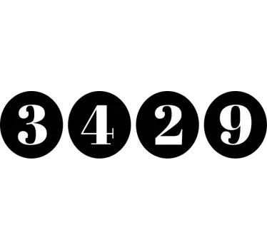 Autocollant boîte aux lettres numéros et cercles - TenStickers