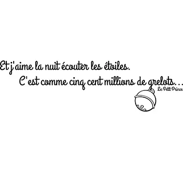 Sticker mural citation en français Petit Prince étoiles - TenStickers