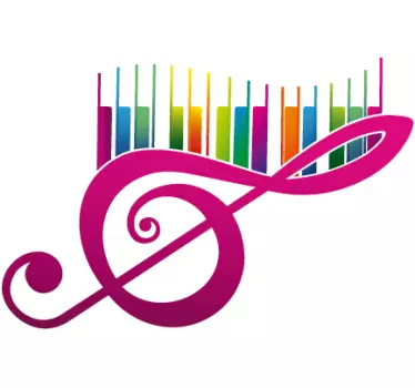 Sticker clé de sol couleurs - TenStickers