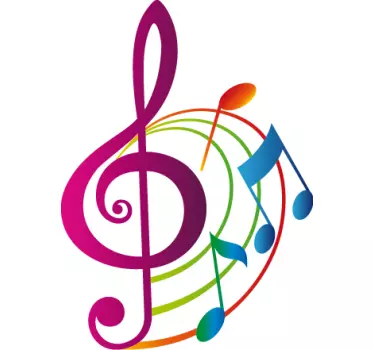 Autocollant mural musique couleur - TenStickers
